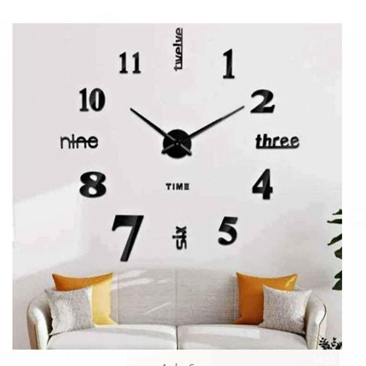 GENERICO - Reloj de pared 3d decorativo modelo europeo NEGRO