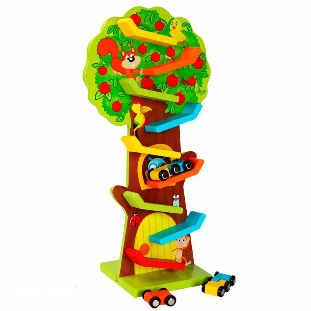 GENERICO - Pista árbol madera con carros magneticos