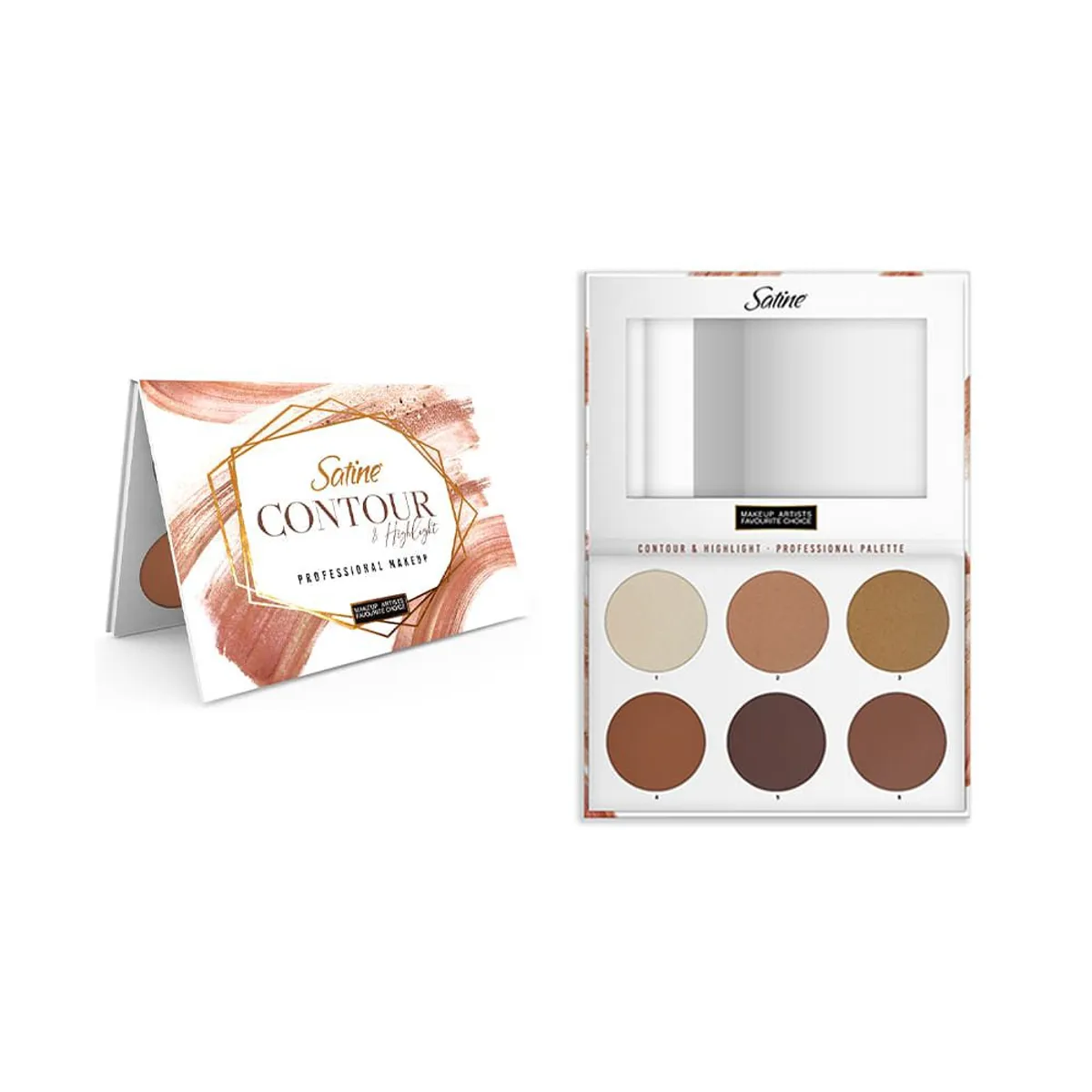 SATINE - Paleta de Iluminadores y Contornos  Profesional SATINE