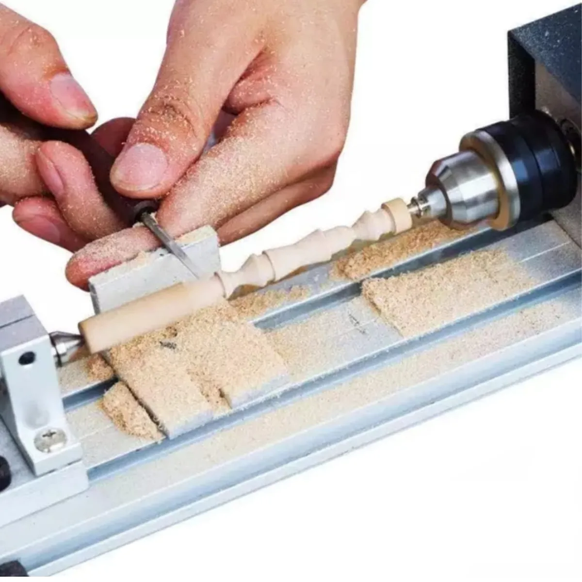 GENERICO - MINI TORNO PARA CARPINTERÍA Y JOYERÍA PARA CUENTAS Y PIEZAS PEQUEÑAS