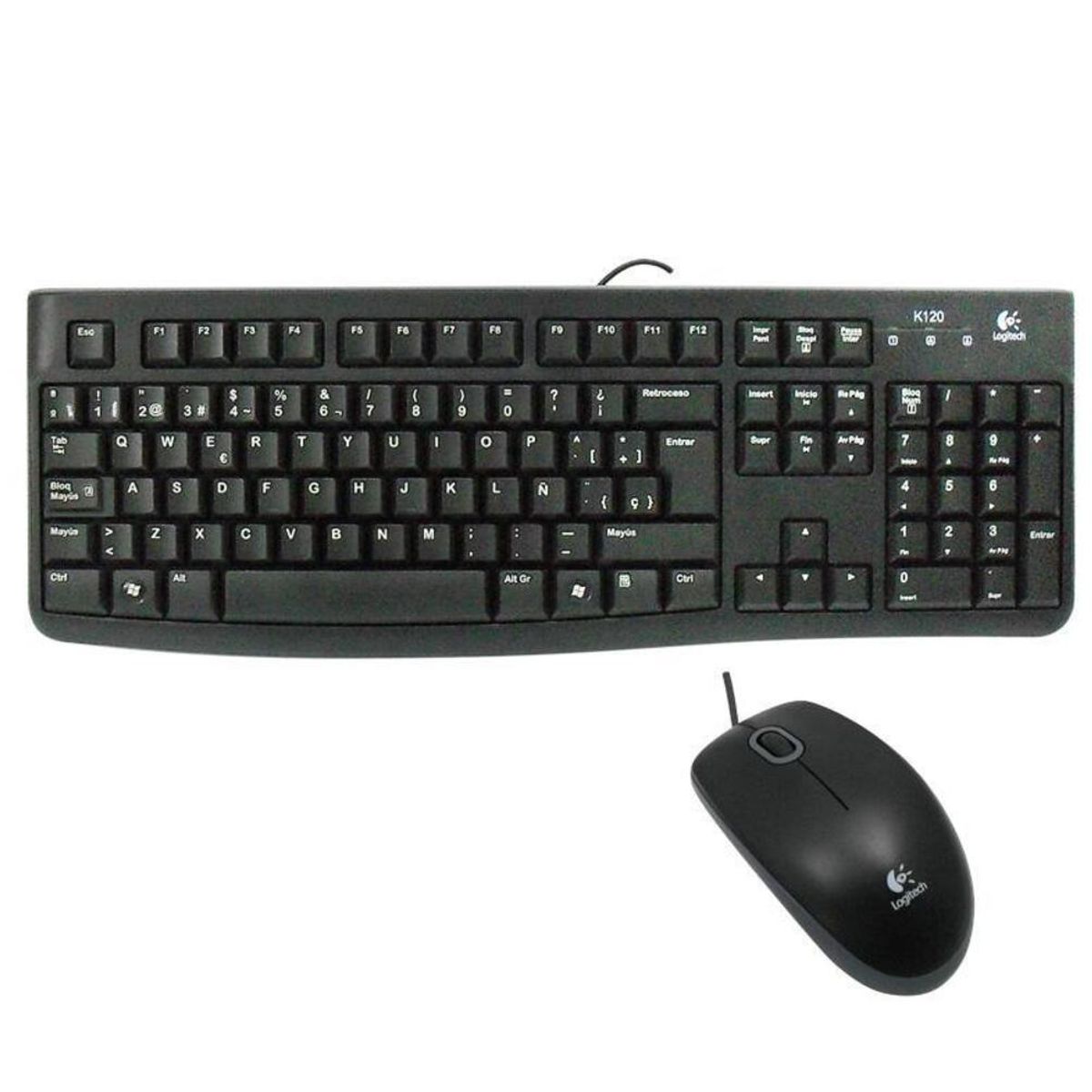 LOGITECH - KIT TECLADO Y MOUSE LOGITECH MK120 ALAMBRICO CONEXIÓN USB