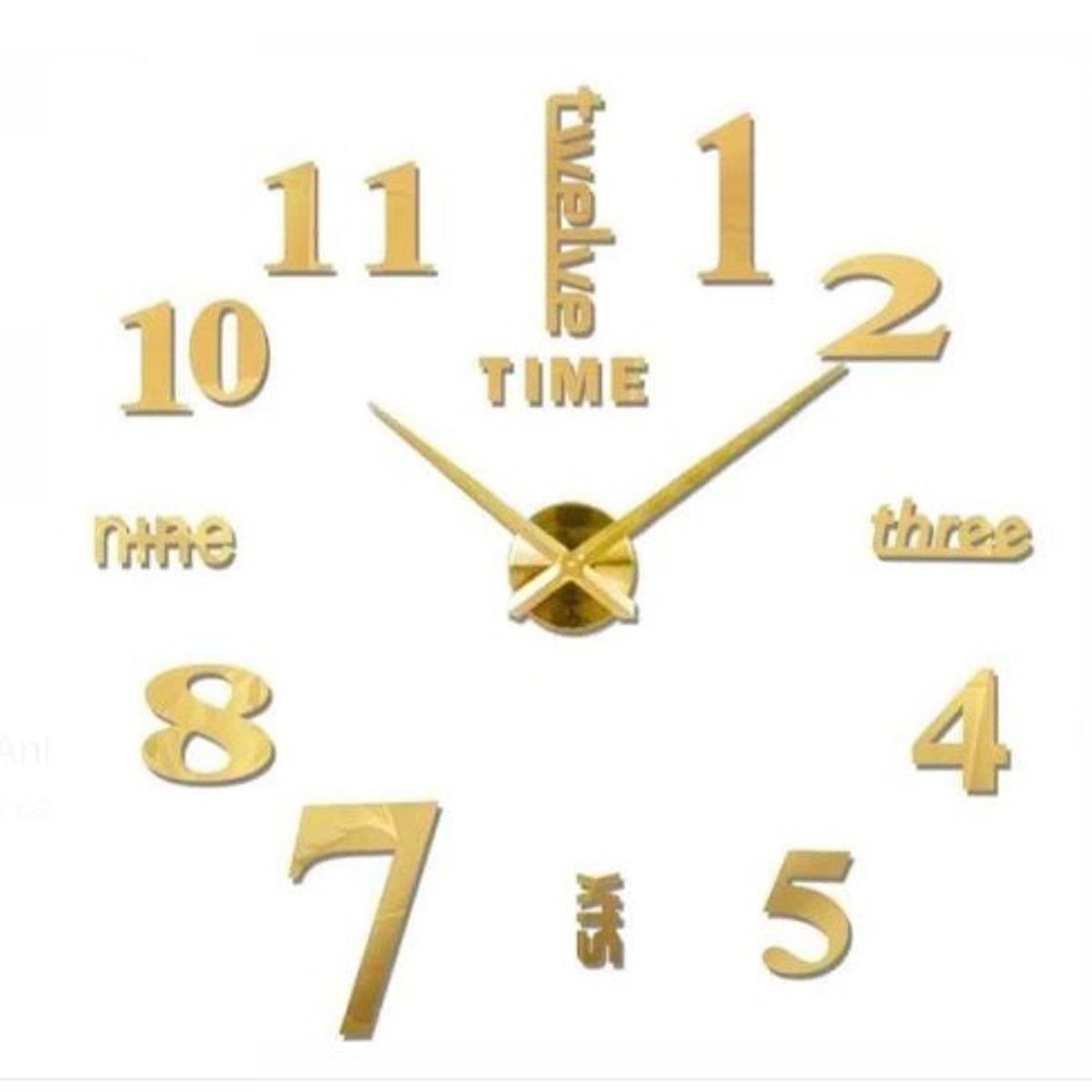 Reloj  pared 3d decorativo GRANDE de CALIDAD A1 DORADO, marca GENERICO - Foto 2