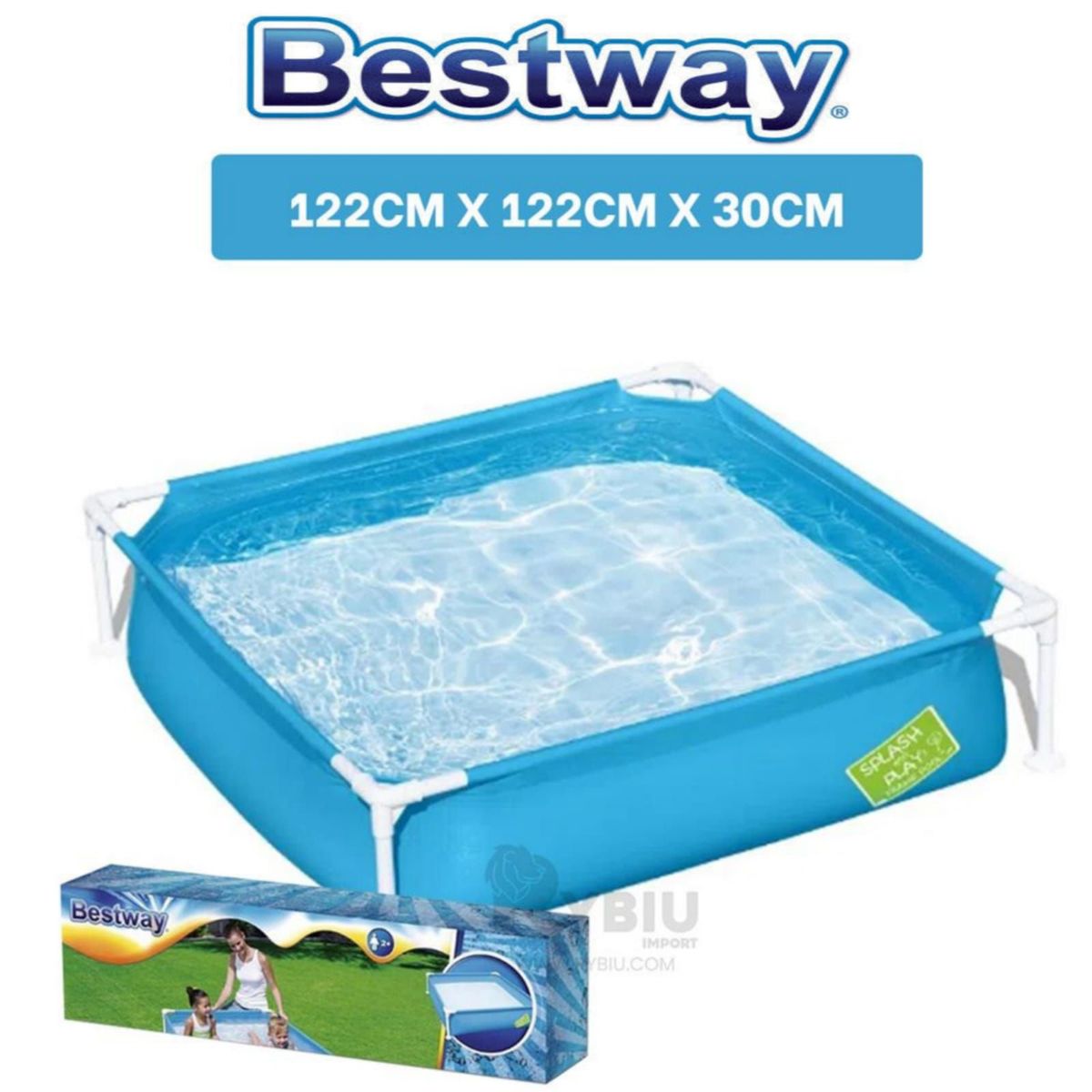 GENERICO - PISCINA ESTRUCTURAL RECTANGULAR PARA NIÑOS 122X122X30CM