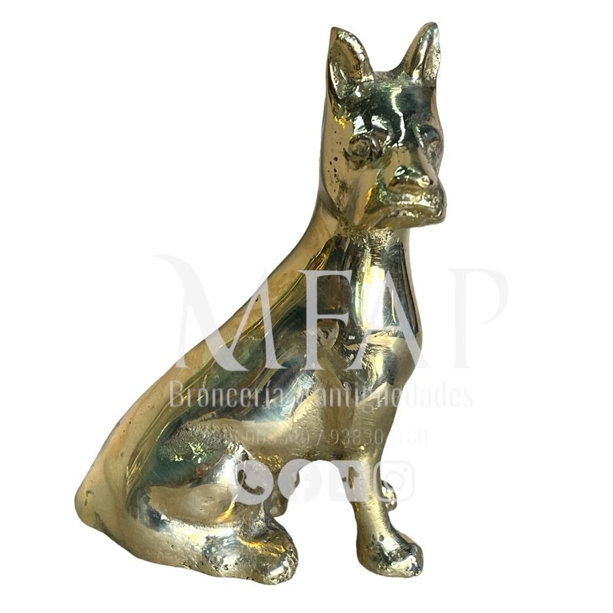 MFAP BRONCERIA Y ANTIGUEDADES - Perro sentado de bronce