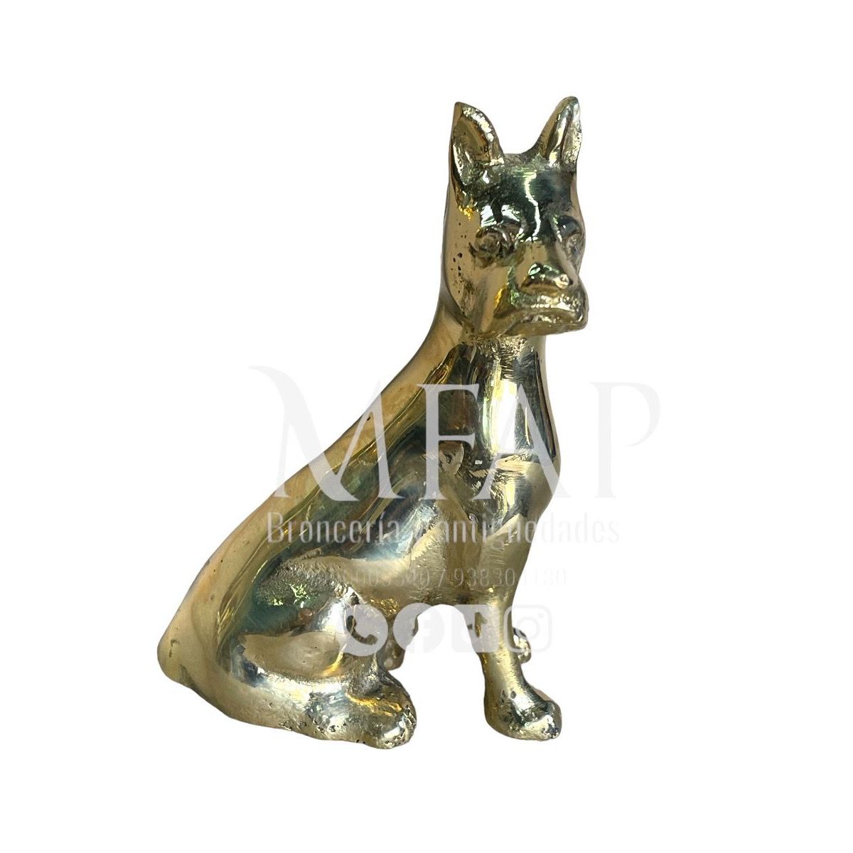 MFAP BRONCERIA Y ANTIGUEDADES - Perro sentado de bronce