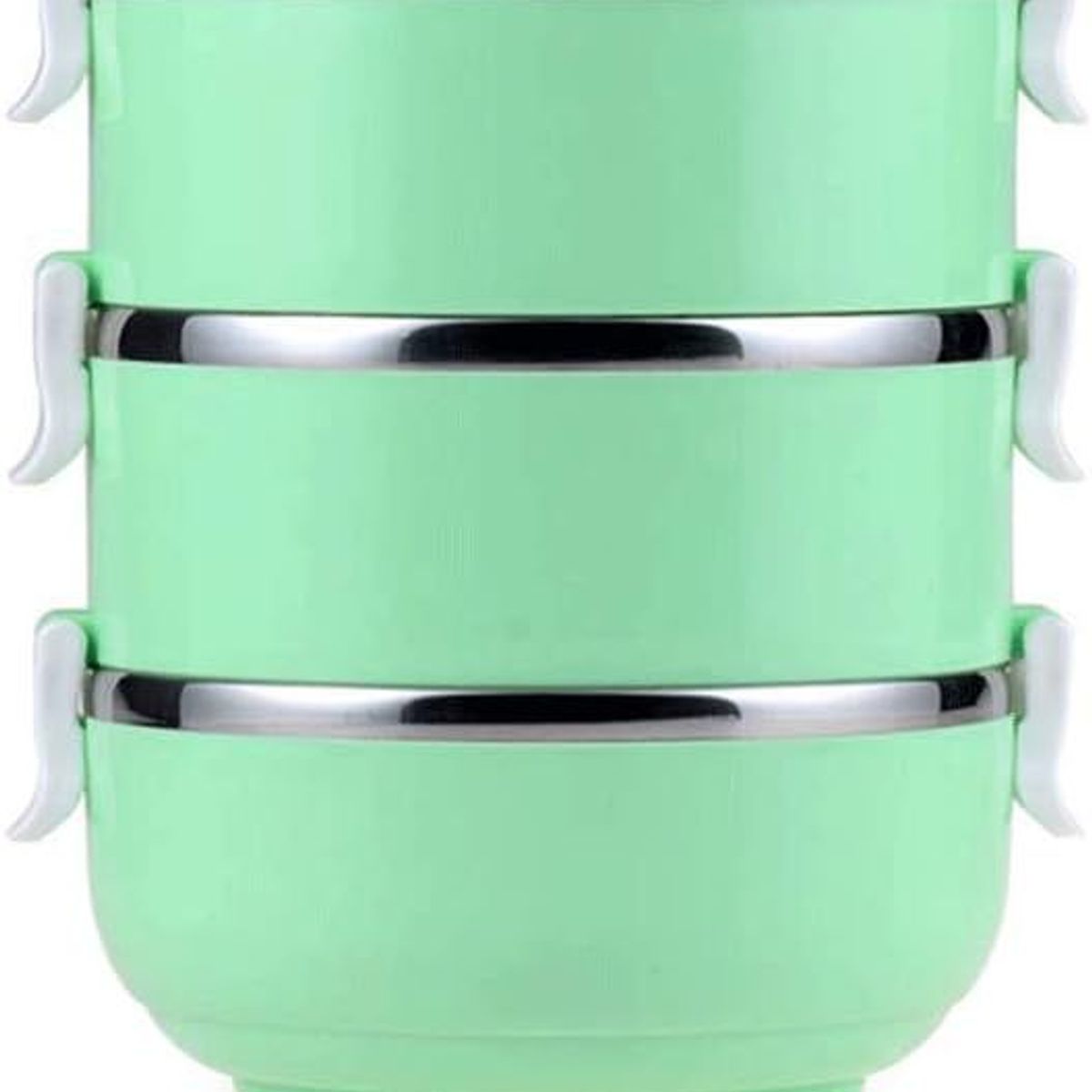 ITELSISTEM - Fiambrera Lonchera Acero llevar comida 3 Niveles Plastico verde