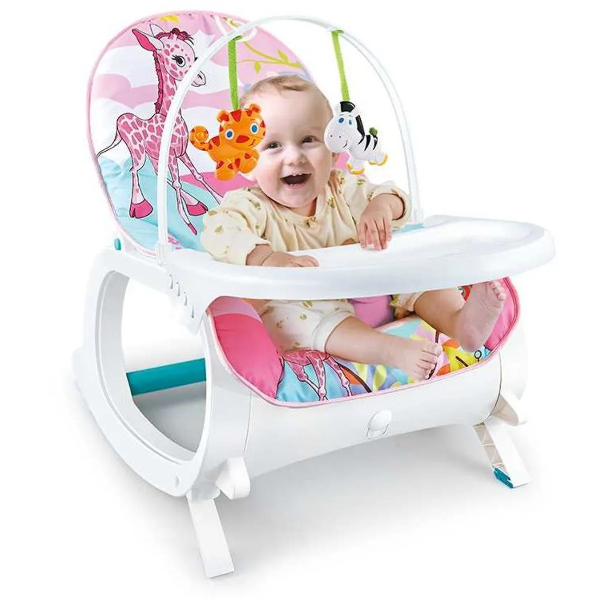 PEQUEÑAS TRAVESURAS - Silla Mecedora Rosada Crece Conmigo 20 Kg