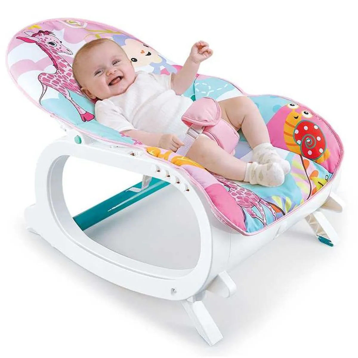 PEQUEÑAS TRAVESURAS - Silla Mecedora Rosada Crece Conmigo 20 Kg