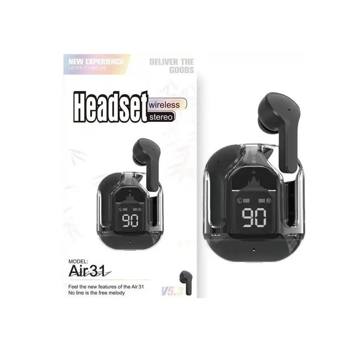 GENERICO - AUDIFONOS INALÁMBRICOS AIR 31  BLUETOOTH NEGRO