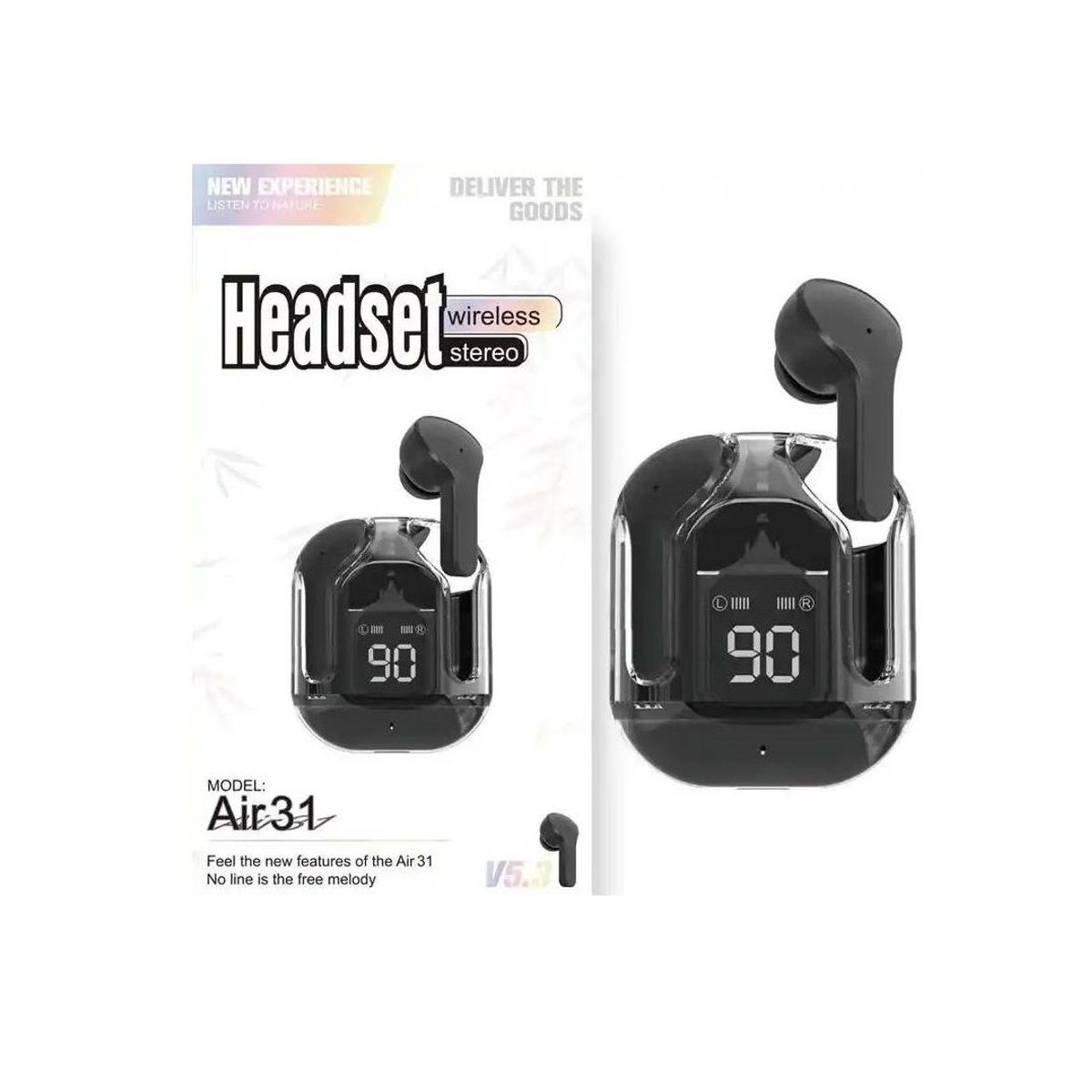 GENERICO - AUDIFONOS INALÁMBRICOS AIR 31  BLUETOOTH NEGRO