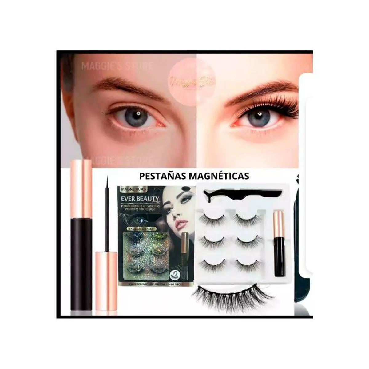 GENERICO - Pestañas postizas magnética Ever Beauty