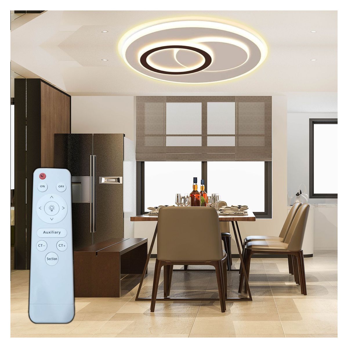 GENERICO - Lámparas de techo led circular incluye control remoto 72wats