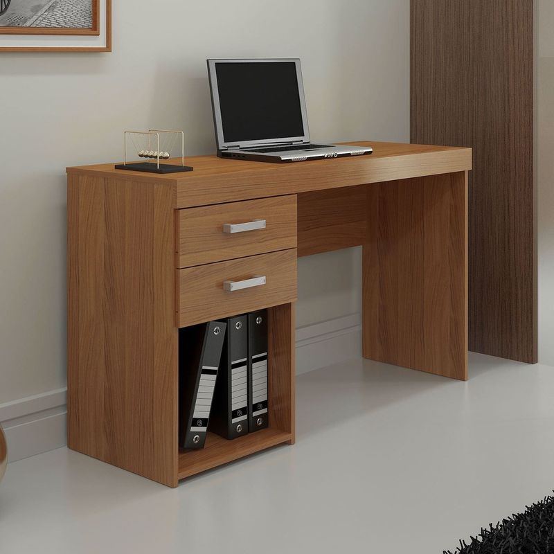 AMUEBLE - Escritorio de melamine MALAGA 120 CARAMEL Tiendas Amueble