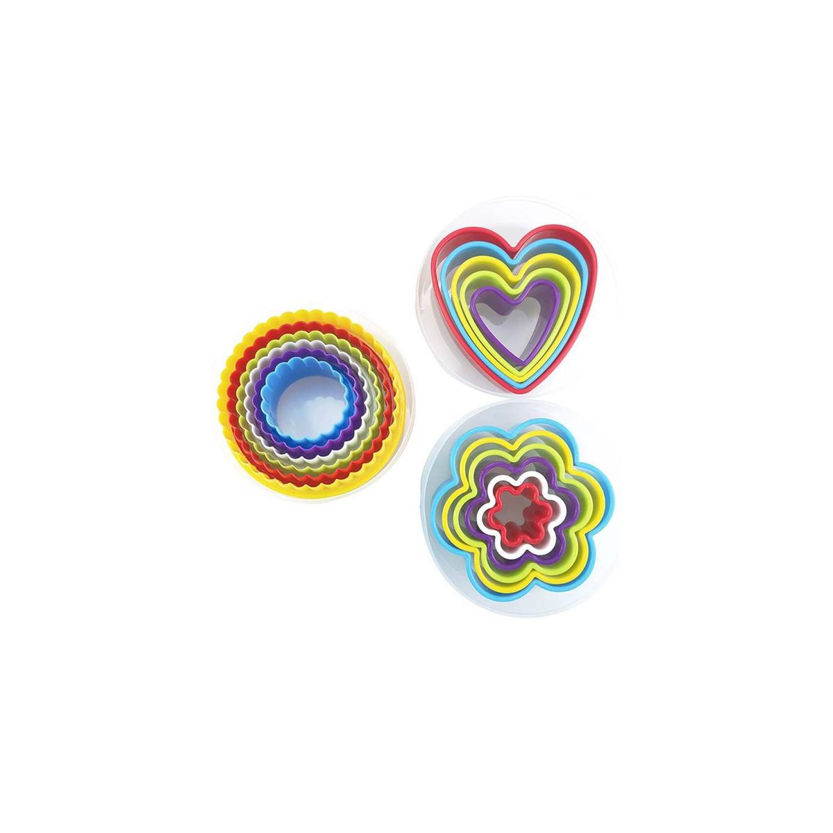 GENERICO - Pack de Moldes de Plástico para Galletas 3 Formas