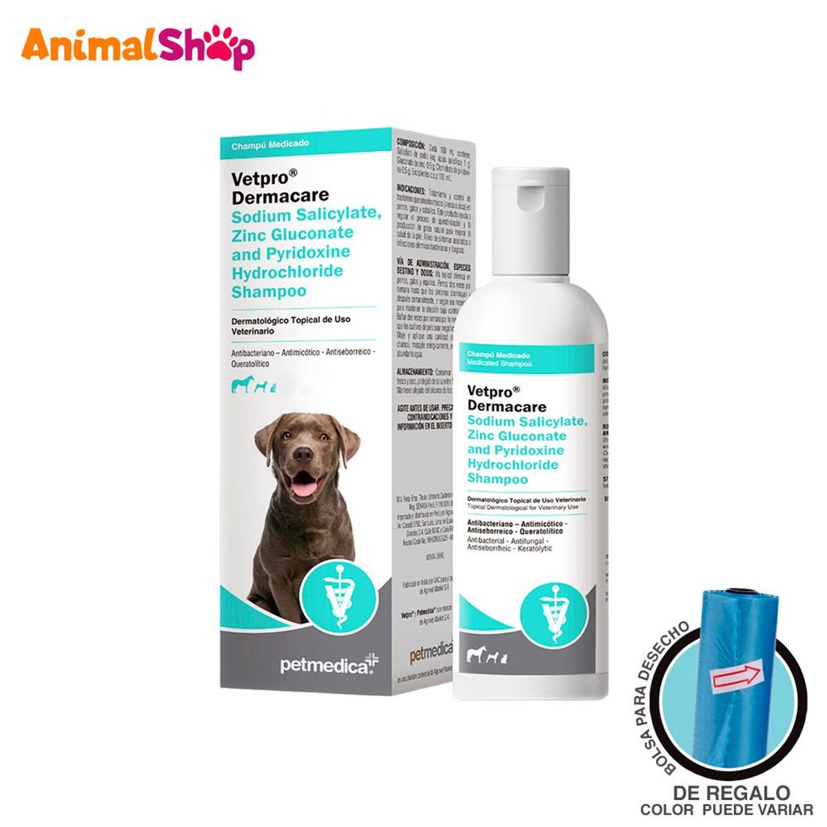 GENERICO - Shampoo Perro Y Gato Vetpro Sodium Salicylate, Zinc  400Ml