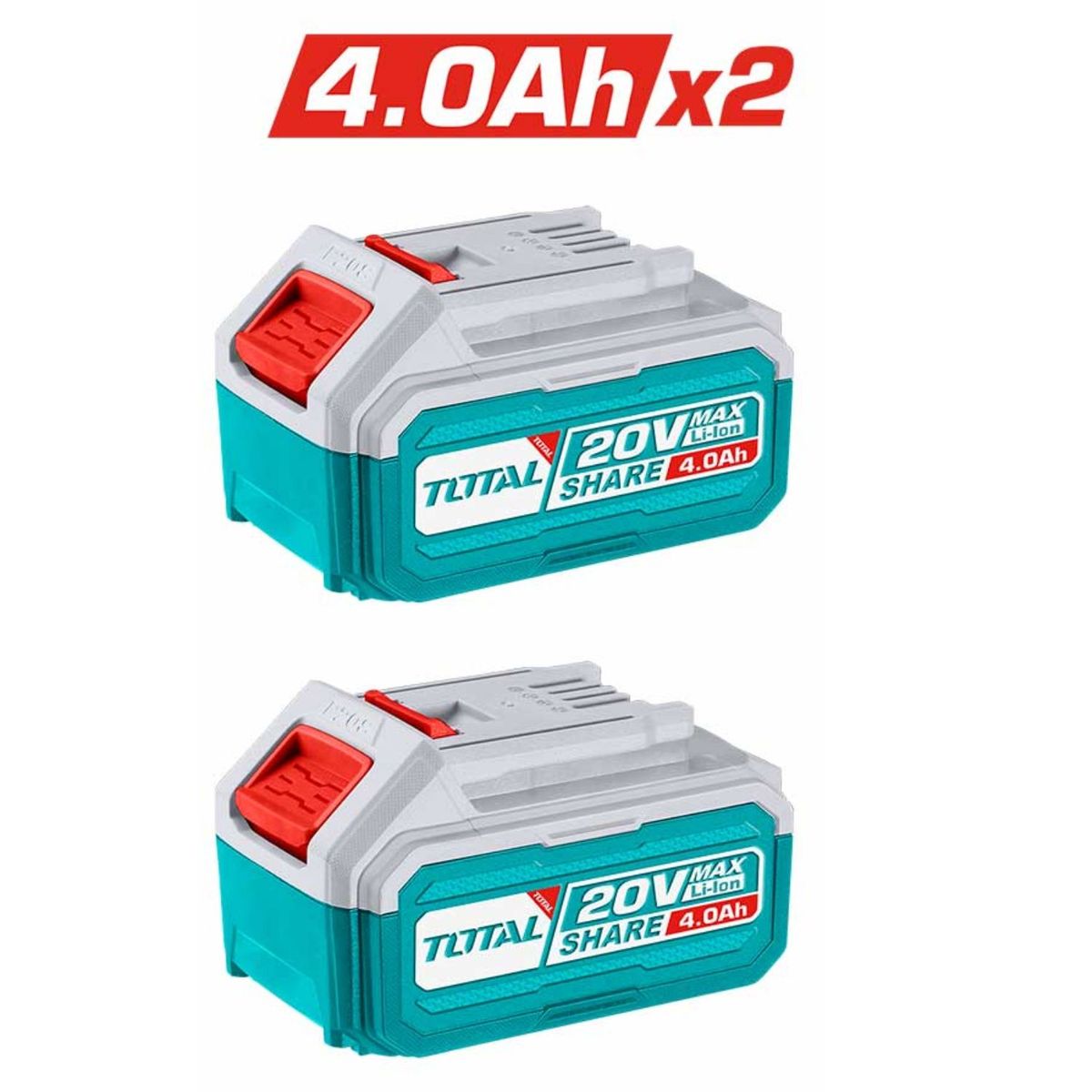 TOTAL TOOLS - Combo 2 baterias de 4ah + cargador Total