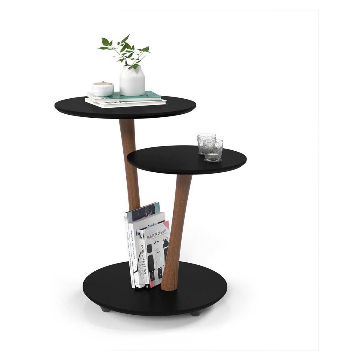 TU MESITA - Mesa Lateral Moderna Vitoria Negro TU MESITA