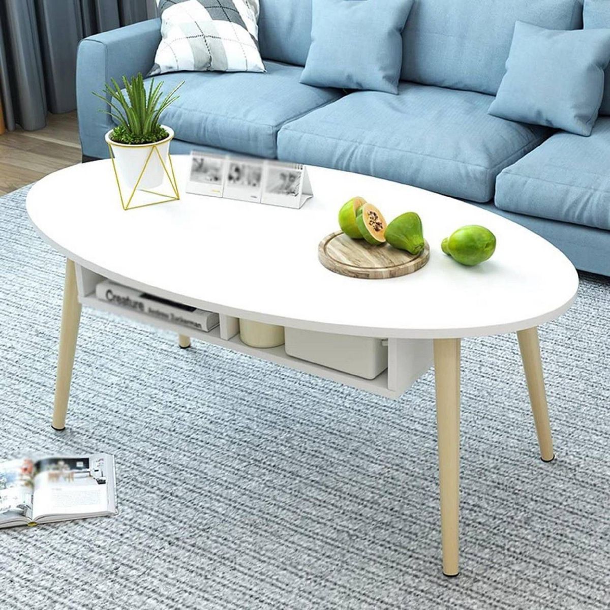 TU MESITA - Mesa de Centro Ovalada Vintage Patricia Blanco TU MESITA