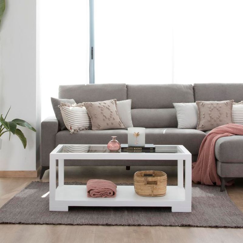 TU MESITA - Mesa de centro Arequipa Blanca 110 cm TU MESITA