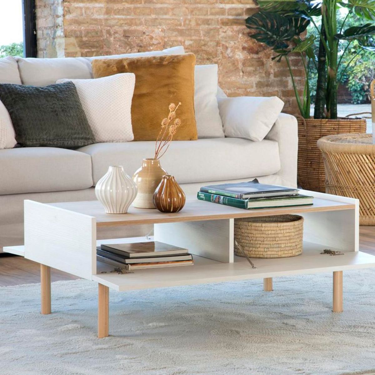 TU MESITA - Mesa de centro Minimalista Arhbo Blanco 100 cm TU MESITA