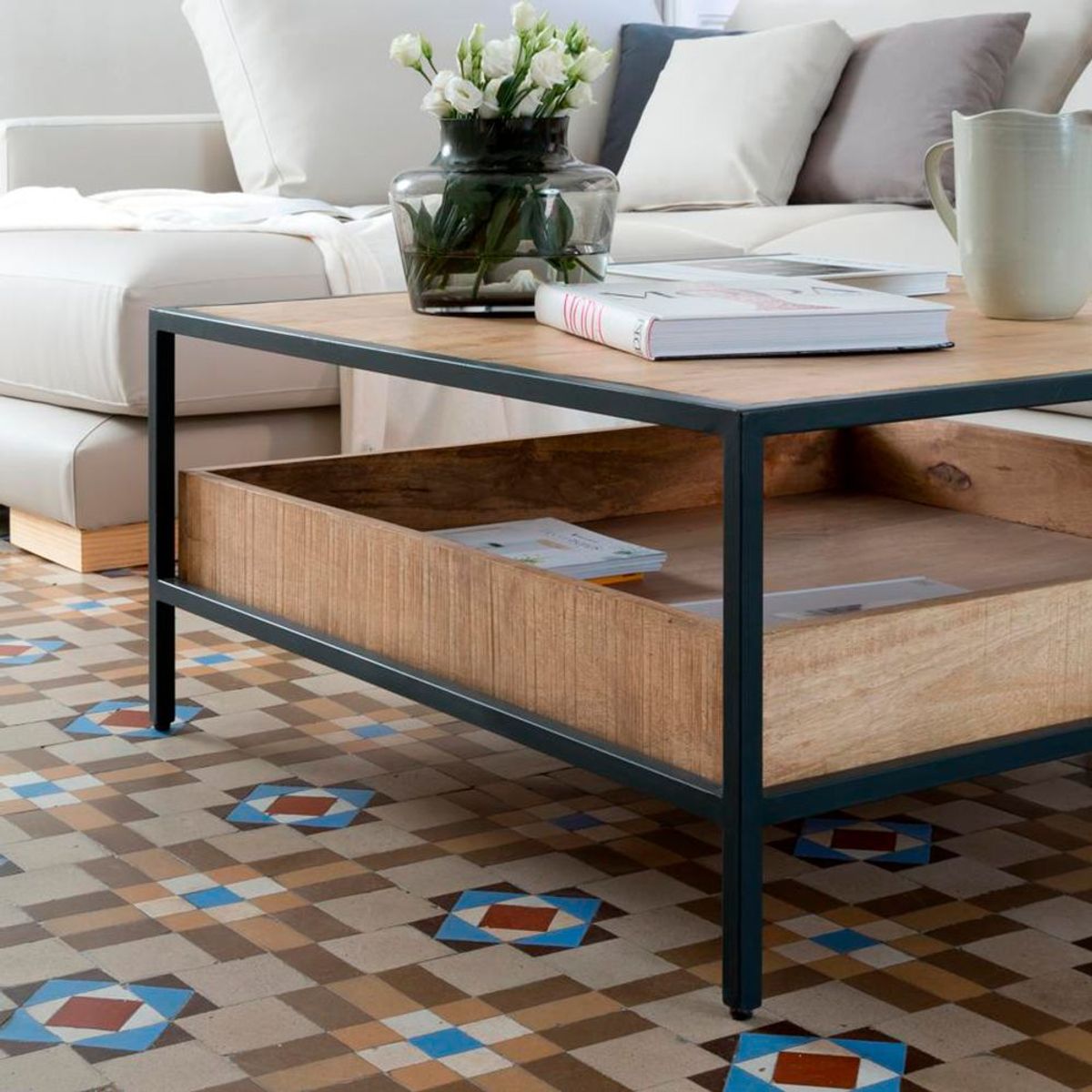 TU MESITA - Mesa de centro Vintage Jung Marrón/Negro TU MESITA