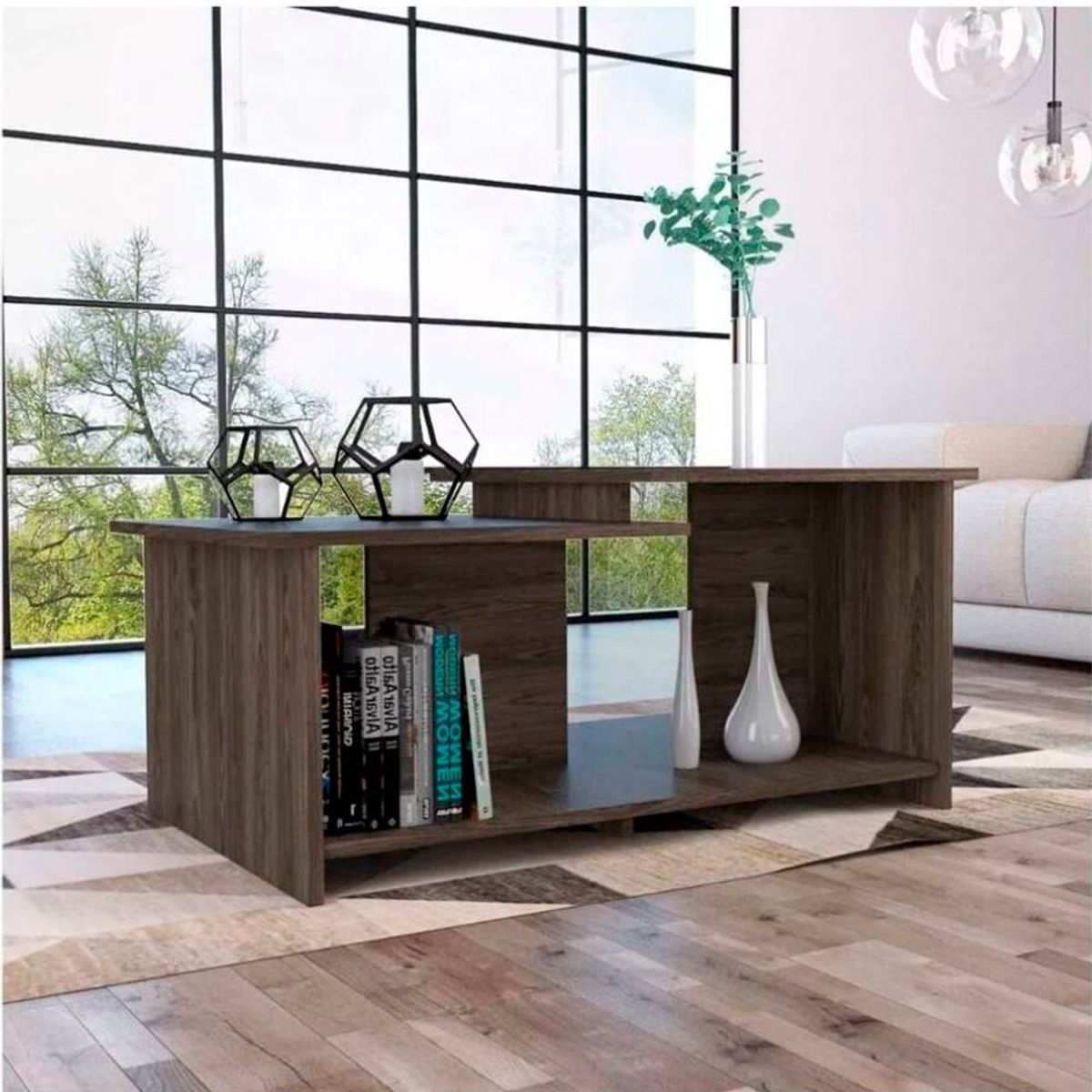 TU MESITA - Mesa de Centro Nuvia Marrón Oscuro TU MESITA