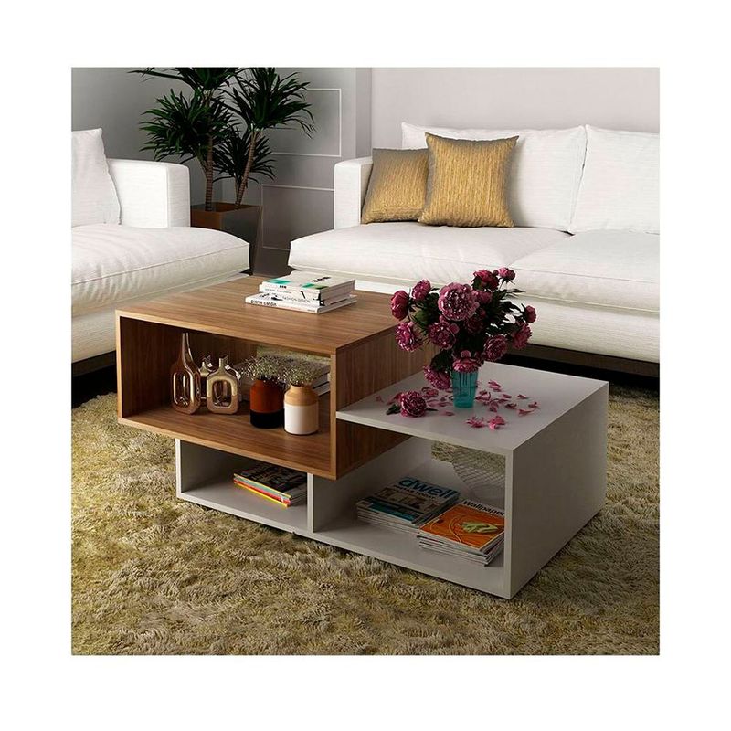 TU MESITA - Mesa de centro Murcia Blanco/Café TU MESITA