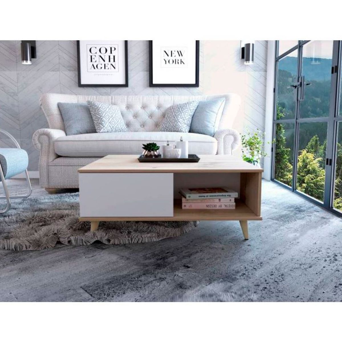 TU MESITA - Mesa de centro Acuarela Duna/Blanco TU MESITA