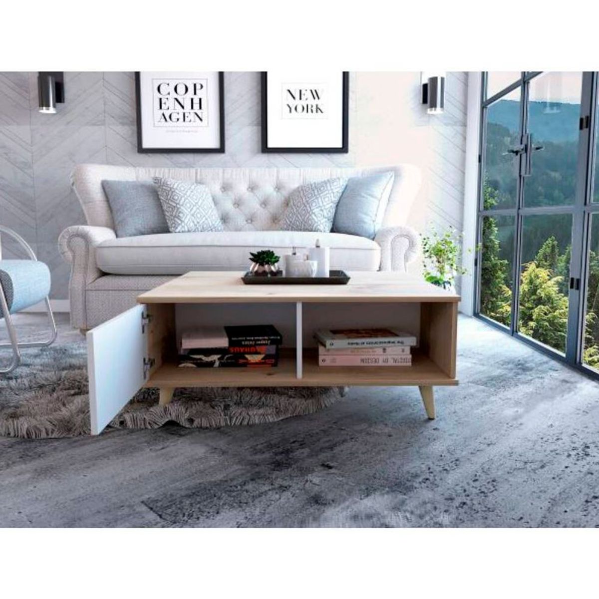 TU MESITA - Mesa de centro Acuarela Duna/Blanco TU MESITA