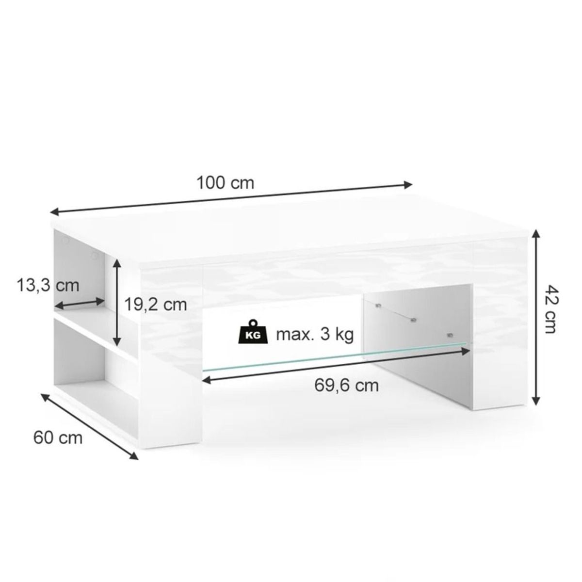 TU MESITA - Mesa de Centro Moderna Tacoma TU MESITA