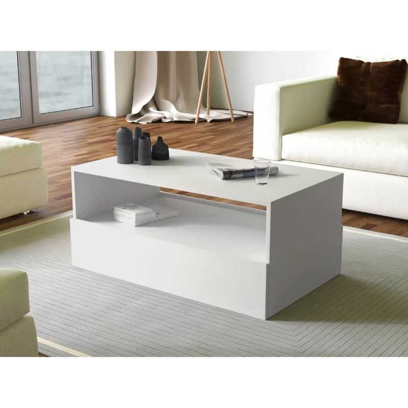 TU MESITA - Mesa de Centro Moderna Naples 2 Cajones TU MESITA
