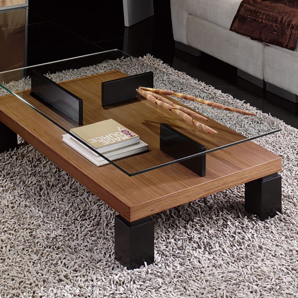 TU MESITA - Mesa de Centro Contemporánea Lezner Marrón 100cm TU MESITA