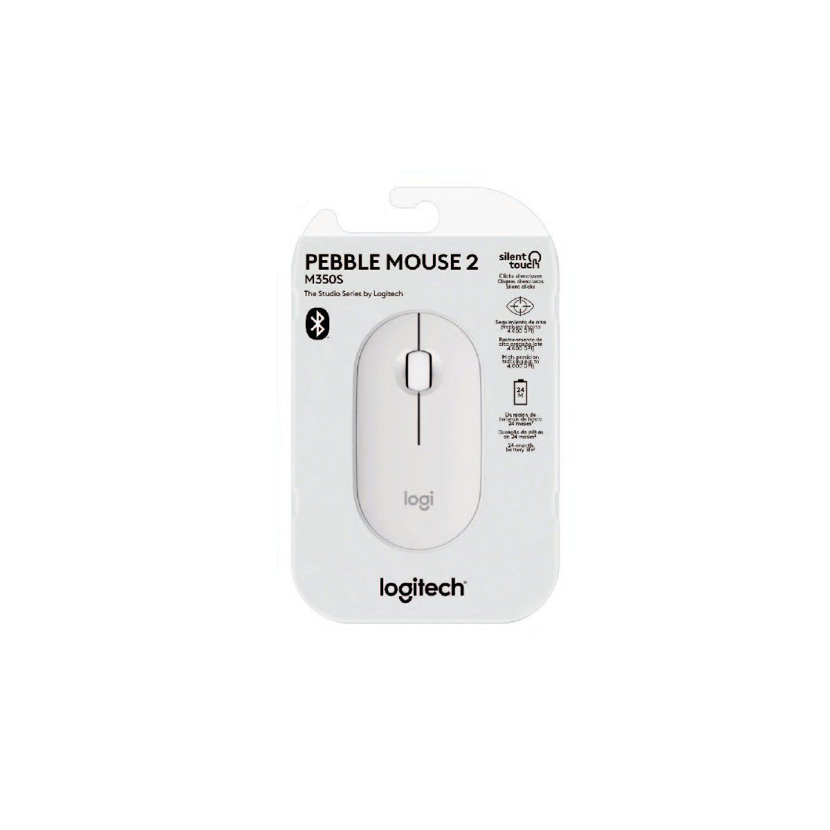 LOGITECH - Mouse Logitech Pebble M350S Bluetooth inalámbrico Blanco