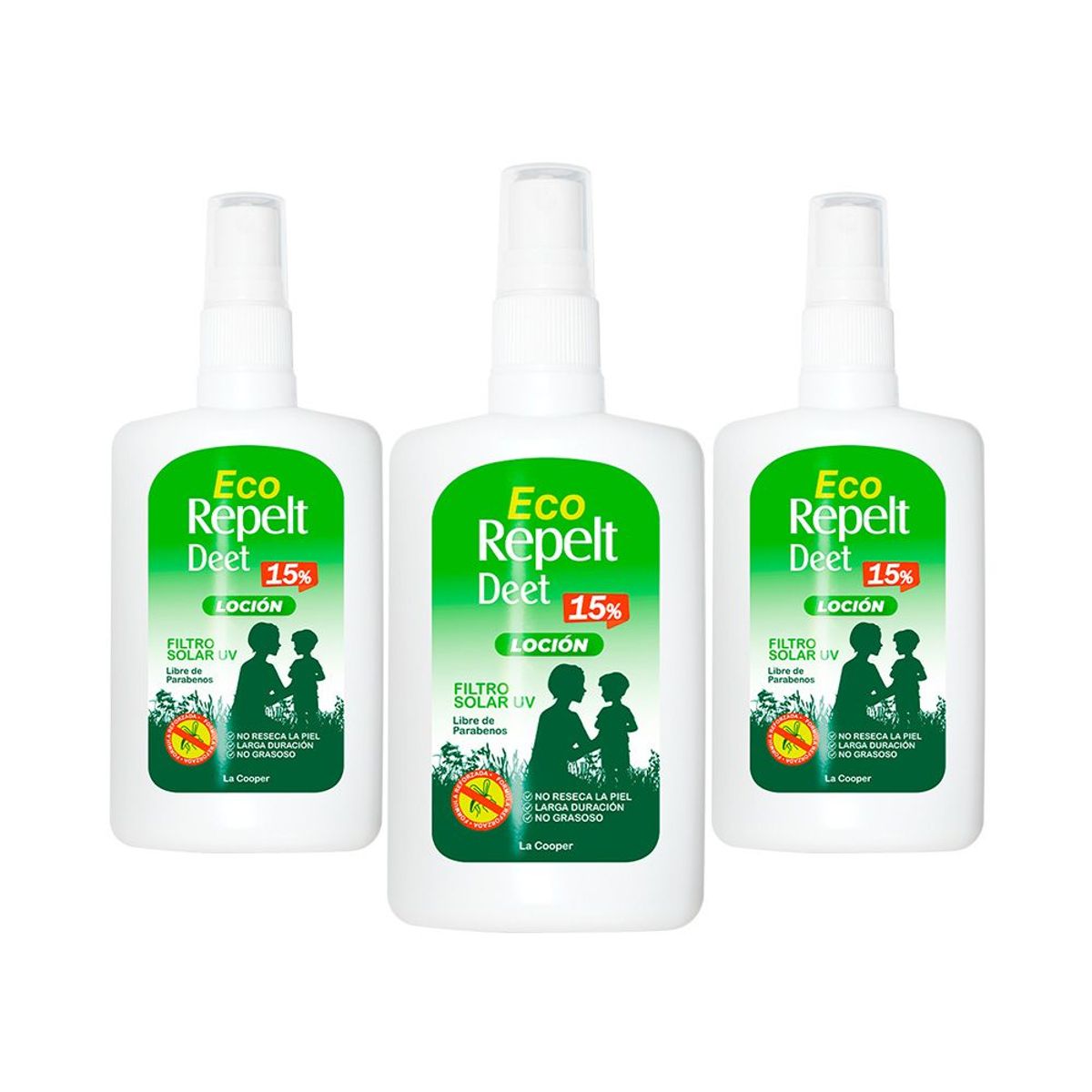 GENERICO - 3 Eco Repelt Deet 15% Loción 120ml - La Cooper