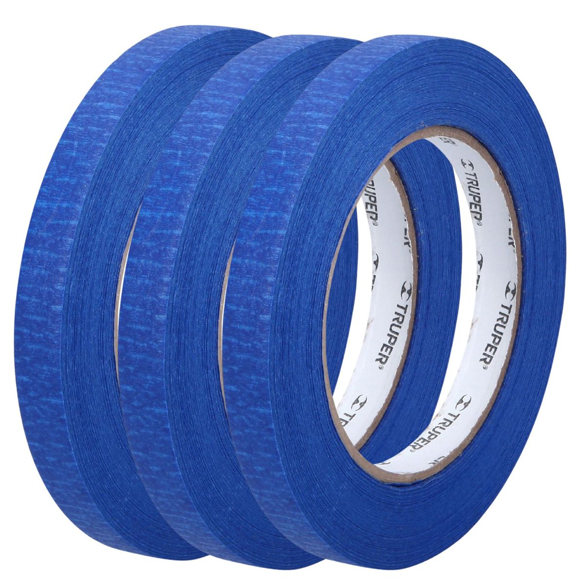 TRUPER - Cinta masking  azul de 1/2" x 50 m para pintor pack 3 unidades, Truper