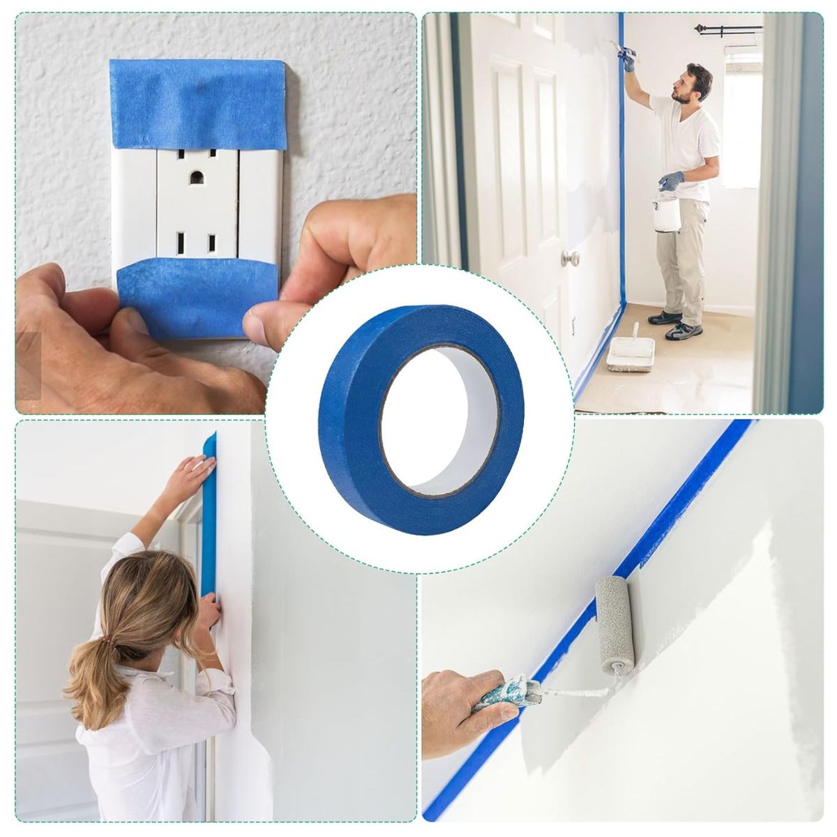 TRUPER - Cinta masking  azul de 1" x 50 m para pintor, Truper