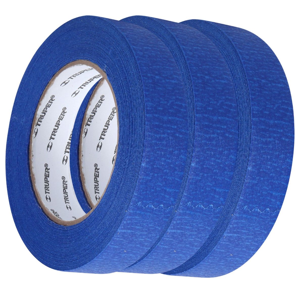 TRUPER - Cinta masking  azul de 1" x 50 m pack 3 unidades para pintor, Truper