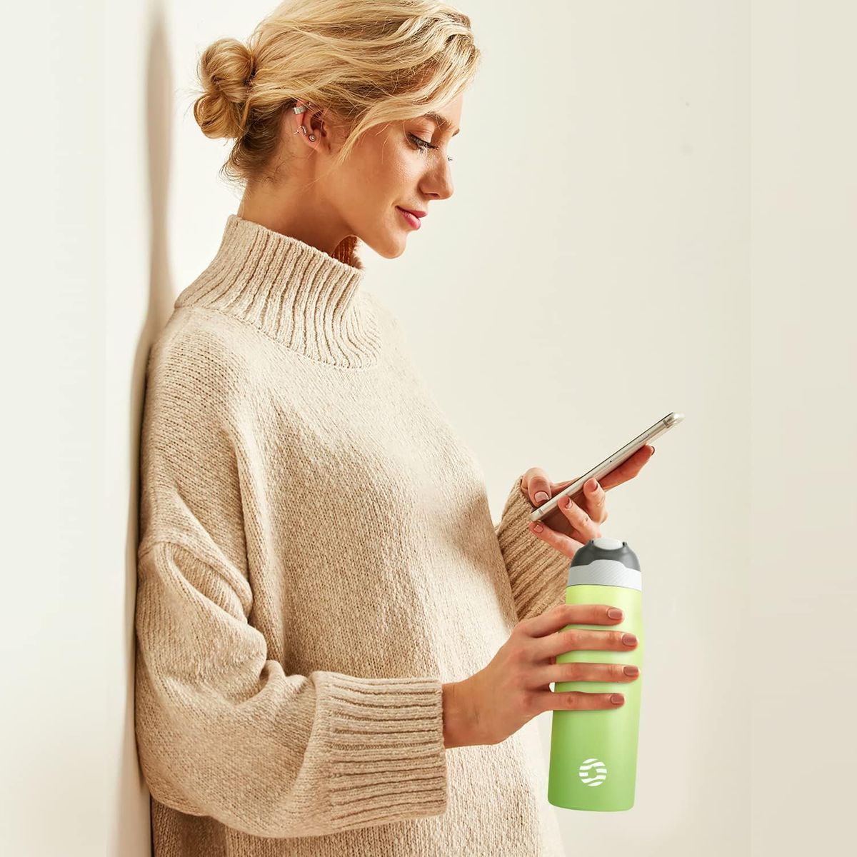 FJBOTTLE - FJBottle - Botella de agua deportiva con aislamiento 710 ml - Verde