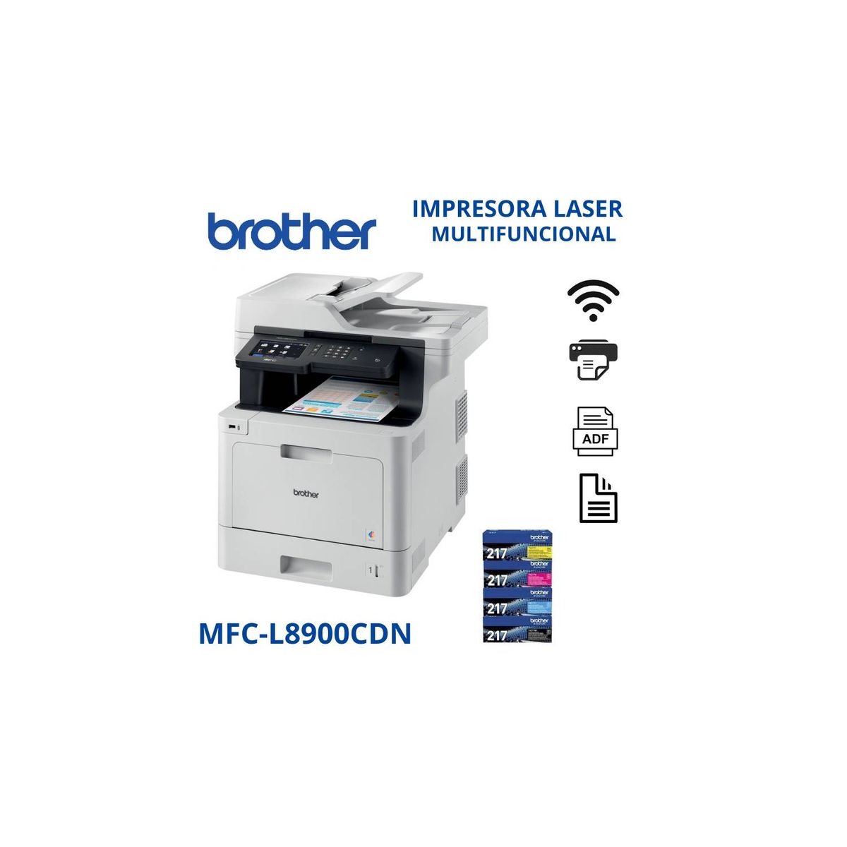 Brother - Impresora Láser Color MFC-L8900CDW Brother Multifunción Wifi