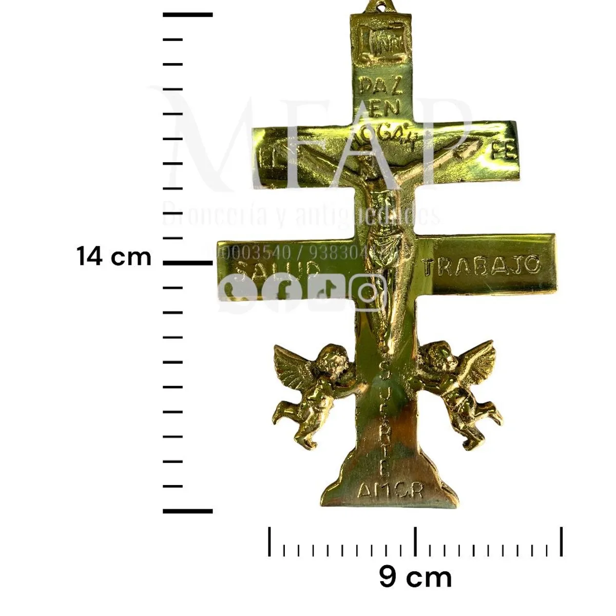 MFAP BRONCERIA Y ANTIGUEDADES - Cruz de Caravaca de bronce