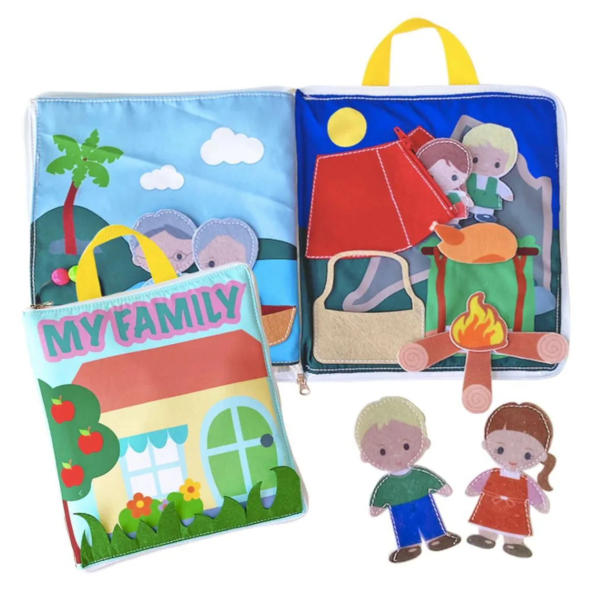 CUENTA OVEJAS - Libro Fieltro Familia Con Títeres y Actividades Sensoriales