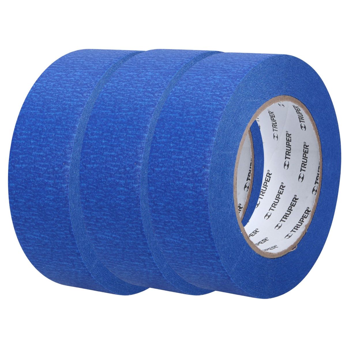 TRUPER - Cinta masking azul de 1-1/2" x 50m pack 3 unidades para pintor, Truper