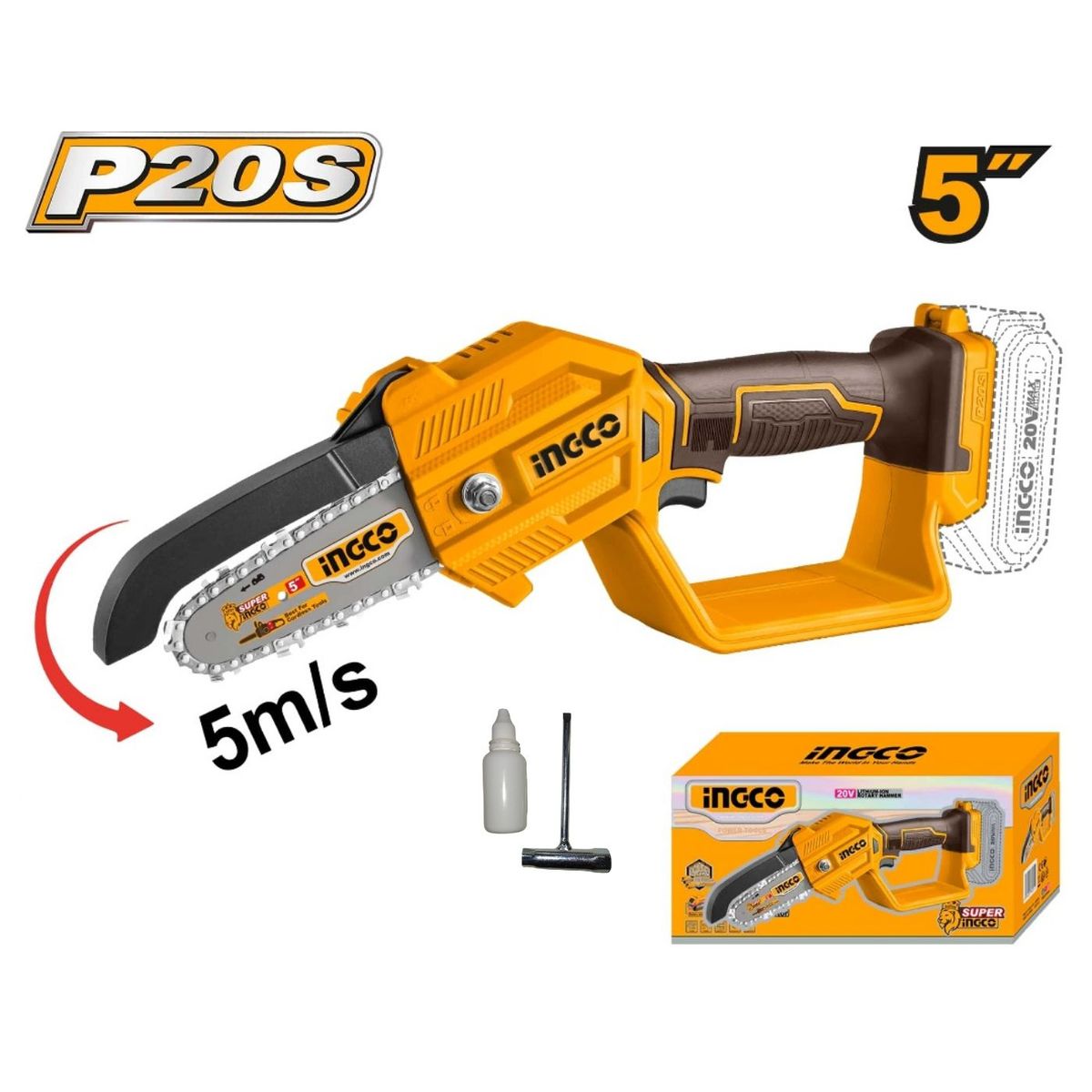 INGCO TOOLS - Mini motosierra 5 20v Ingco