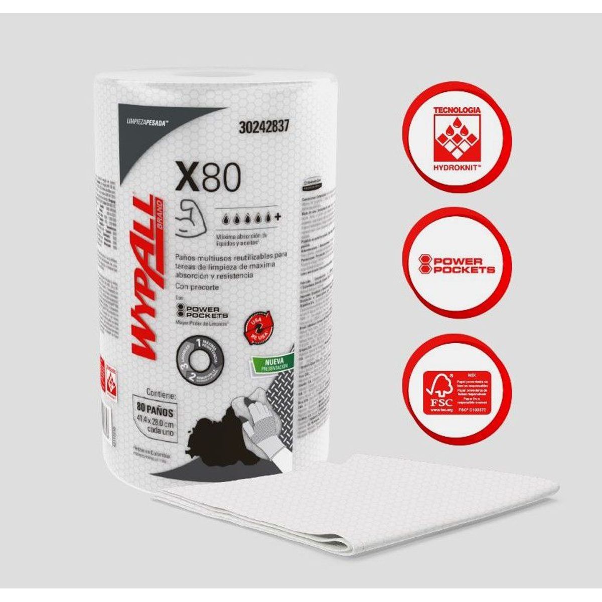 WYPALL - PACK 6 PAÑOS DE LIMPIEZA WYPALL X80 PLUS