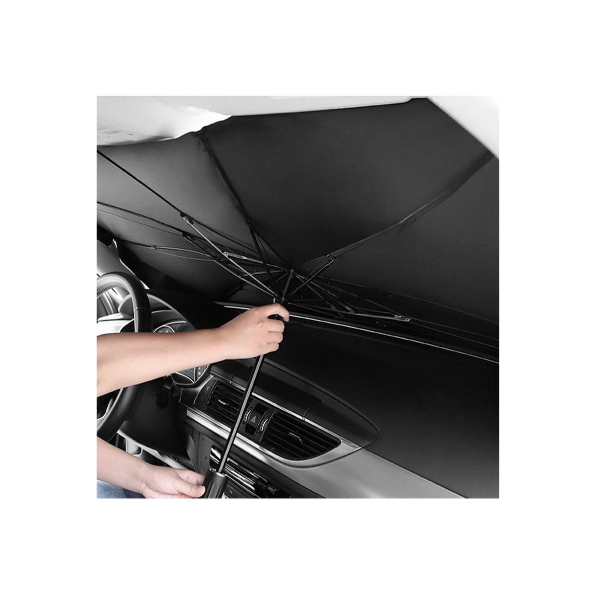 GENERICO - Tapasol Plegable Auto tipo Sombrilla para Parabrisas