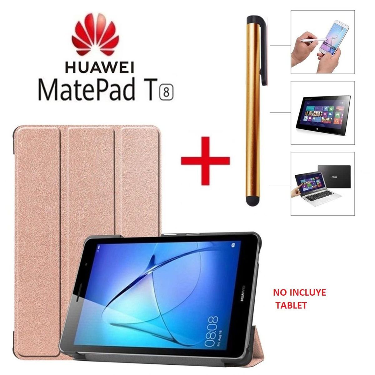 GENERICO - Funda Magnetica + Lapiz Optico para Huawei MatePad T8 8.0 Protecrtor