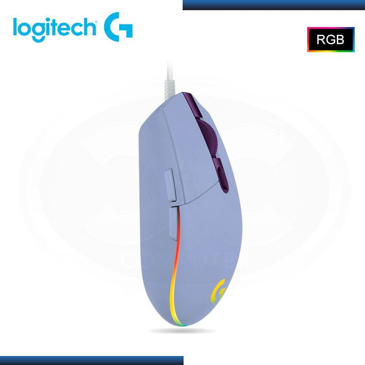 LOGITECH - MOUSE LOGITECH G203 LIGHTSYNC OPTICAL 8000 DPI RGB LILA