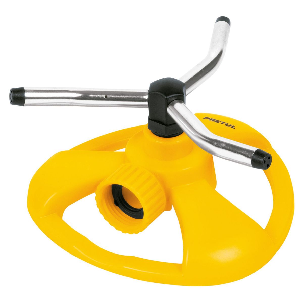 PRETUL - Regador Aspersor mariposa de riego base plástica, con 3 aspas Pretul