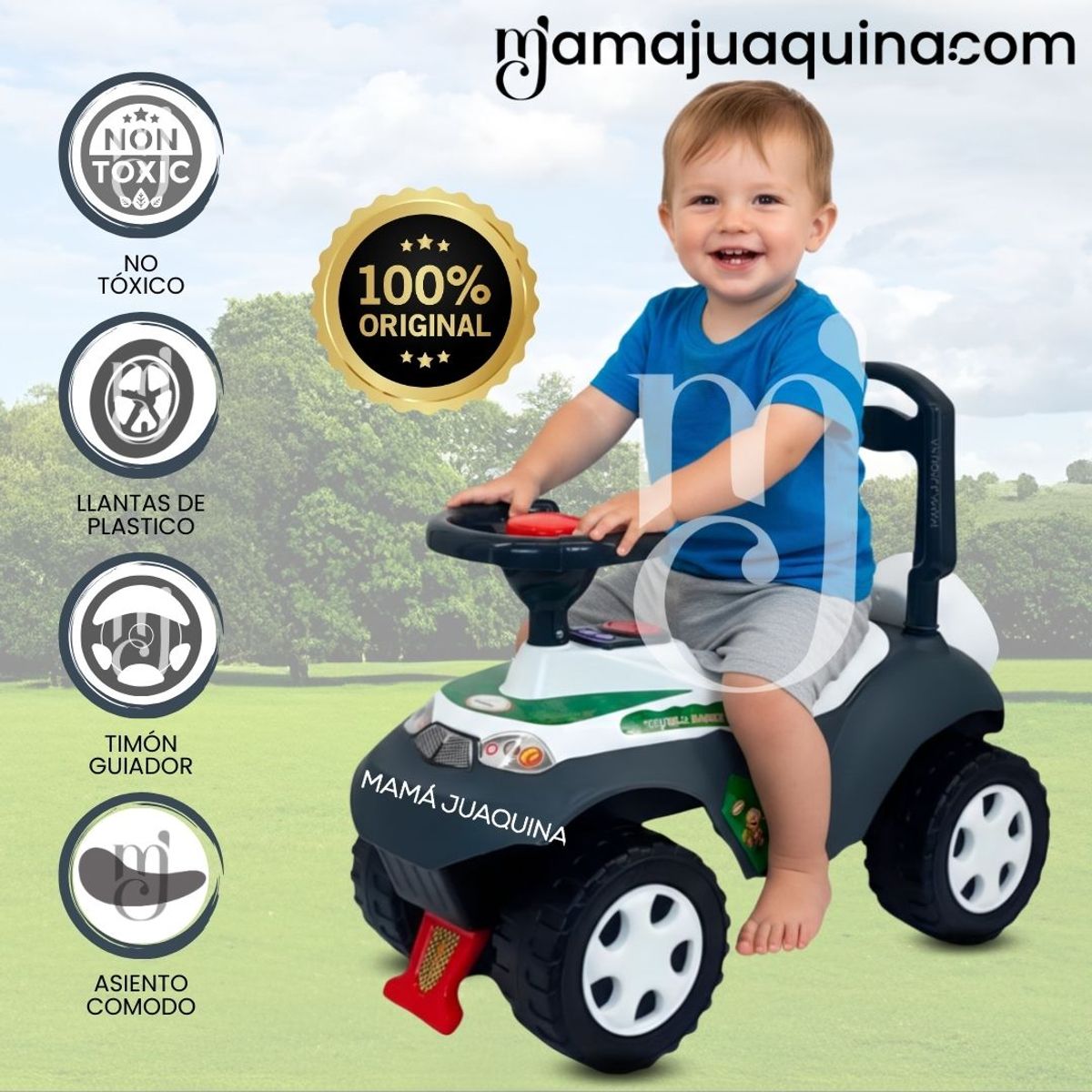 BEAUTIFUL - Correpasillo Montable Beautiful «BUGGY DINO» White