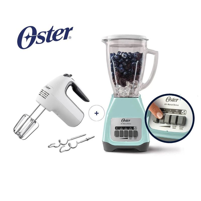 OSTER - COMBO Oster Licuadora 2 Vel VPB + Batidora 250W 6 Vel FPSTHM3532.